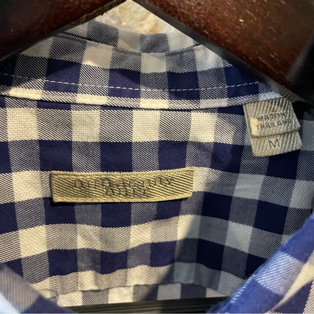 Burberry Blue Checkered Men's Shirt
